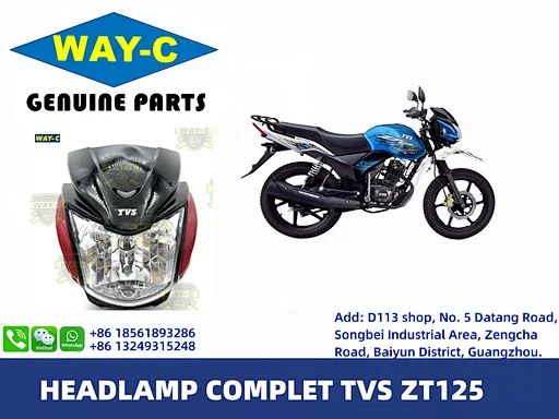 WAY-C MOTORCYCLE SPARE PARTS TVS ZT125 HEAD LAMP HEADLIGHT TVS ZT